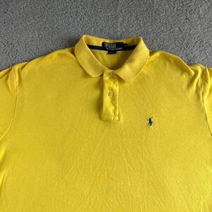 Vintage Ralph Lauren Polo‎ Shirt Mens Large Yellow Classic Casual Golf Rugby USA